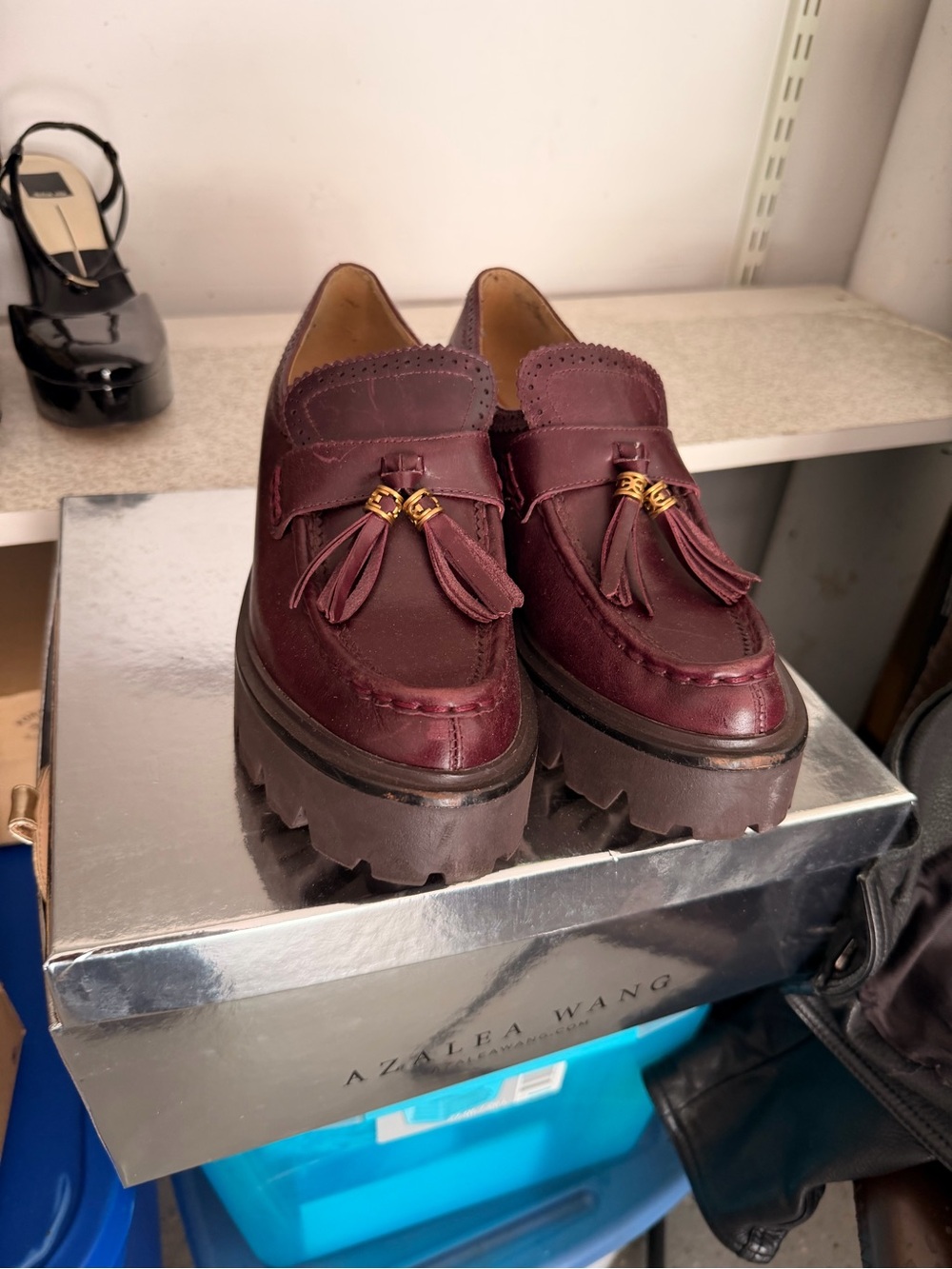Sam Edelman Burgundy Leather Tassel Loafers